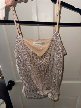 GENERATION Y Sequin Spaghetti Strap Cami - Iridescent Pink